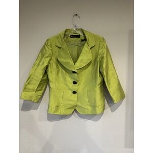 Vintage Dana Buchman Silk Green Blazer Size 8‎ Lined